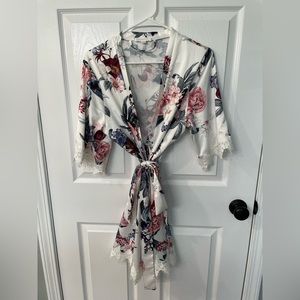 Satin Floral Robe
